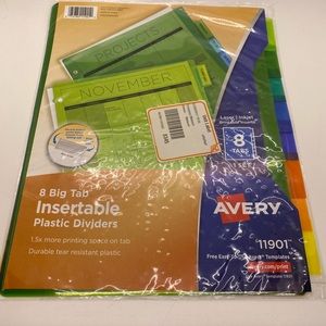NWT Avery Insertable Tabs